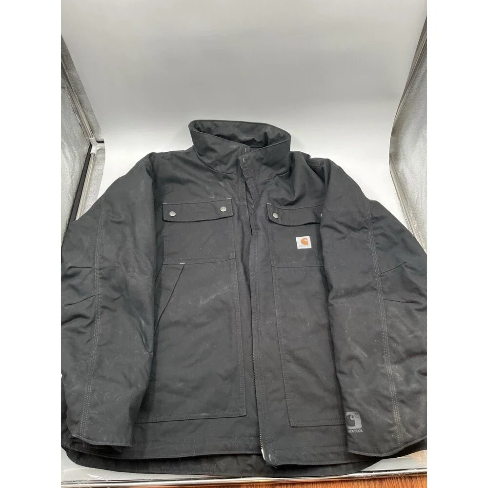Carhartt Quick Duck Canvas Utility Jacket Full Zip Insulated Size 2XL